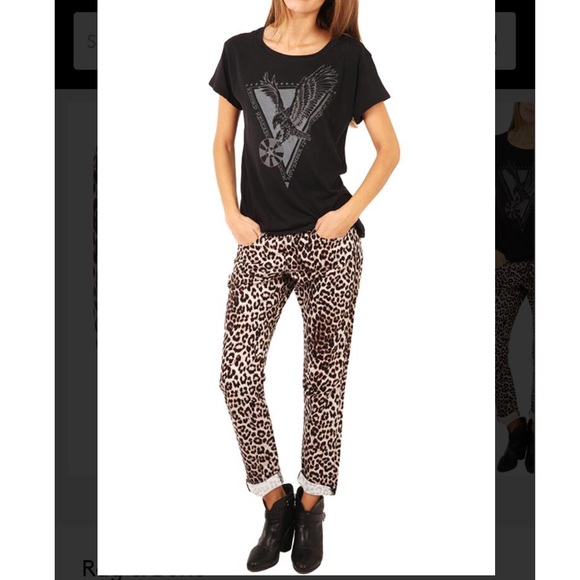 NWT rag & bone leopard print boyfriend jeans 24 - Picture 4 of 8